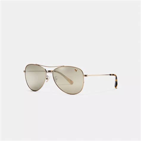 coach thin metal pilot sunglasses